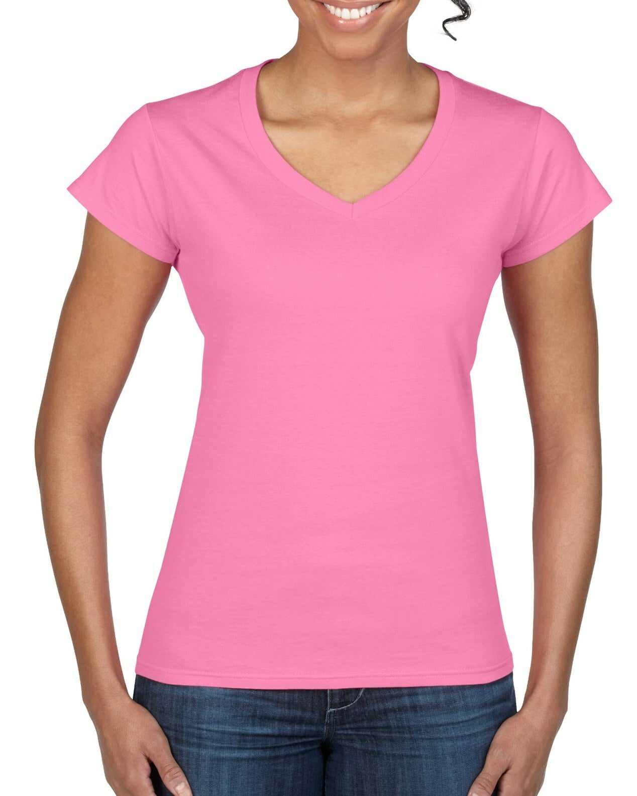 Design Your OWN Customized V-Neck tee - Add Your Text Print (front only)
