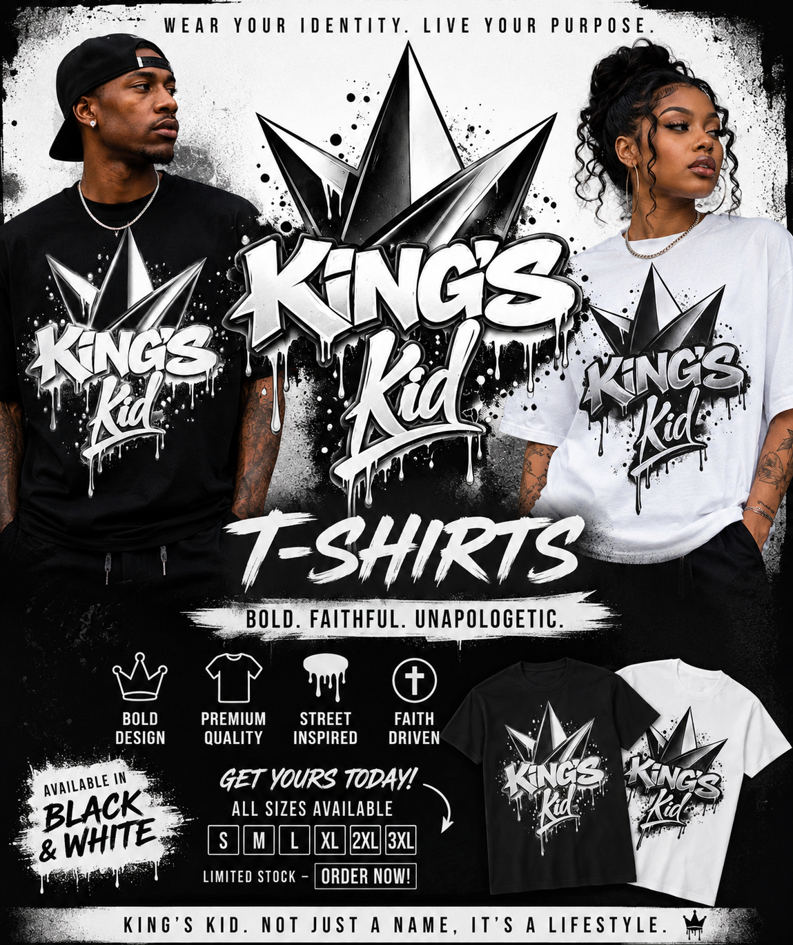 Graffiti Style KING’S kid T-shirts