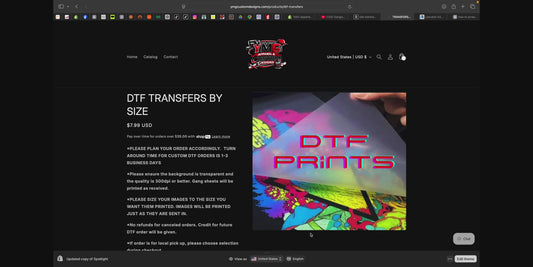 DTF TRANSFERS BY SIZE